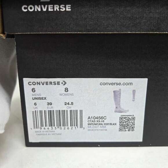 New women's 8 Converse Chuck Taylor CTAS XX-Hi white canvas tall sneakers boots - Picture 4 of 10